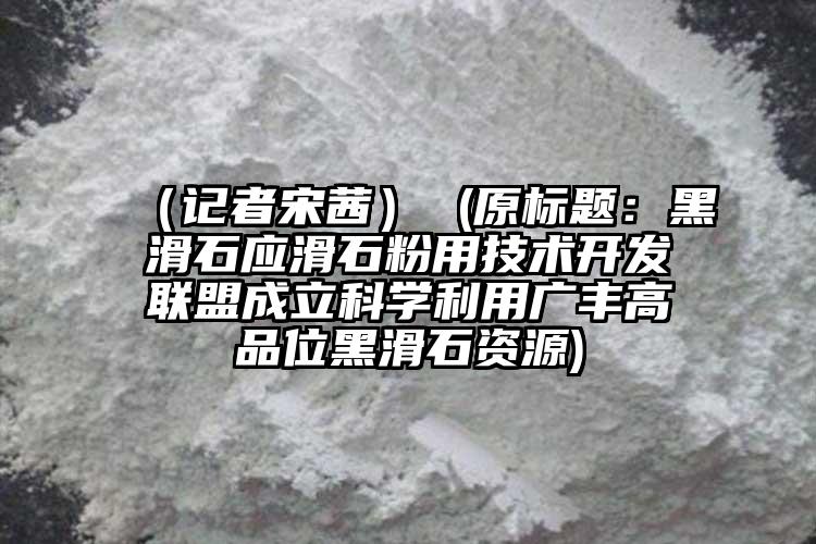 （記者宋茜） (原標題：黑滑石應滑石粉用技術開發(fā)聯盟成立科學利用廣豐高品位黑滑石資源)